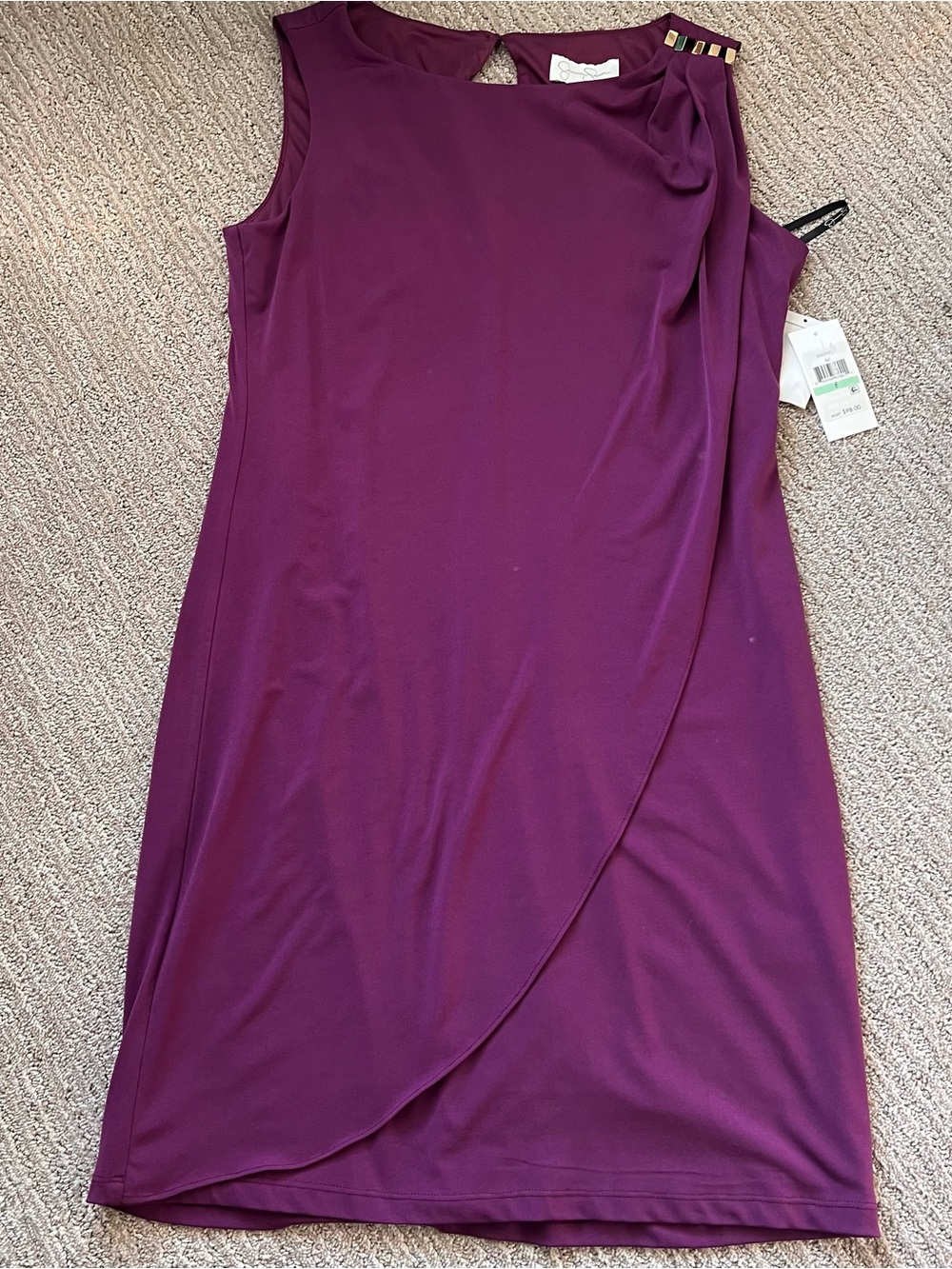 Jessica Simpson Plum Sleeveless Tulip-Front Mini Dress